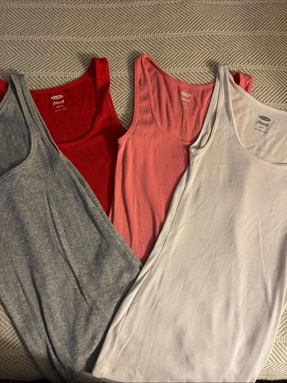 Old Navy Tank Top Set — Red, Coral, Gray, White
